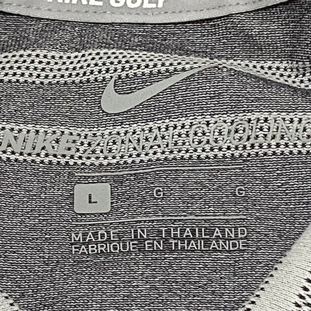 Nike Golf Tiger Woods Zonal Cooling Striped Polo Shirt Grey AA2884-100 Mens L